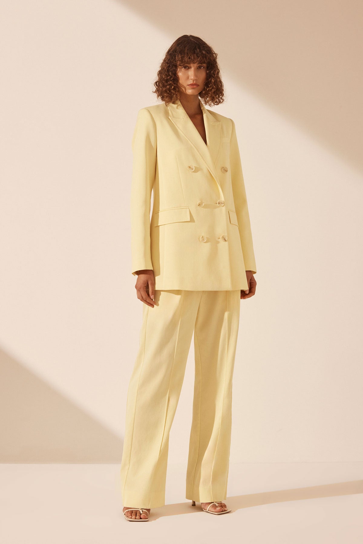 Sara Peak Lapel Blazer - Lemon