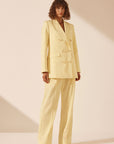 Sara Peak Lapel Blazer - Lemon