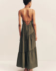 Maiori Tiered Maxi Dress - Army Green