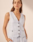 Brisa Oversized Tailored Vest - Ice Blue