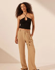 Vento Mid Rise Pant With Belt - Sand
