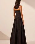 Maiori Strapless Tiered Maxi Dress - Black