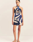 Edward Silk Halter Mini Dress