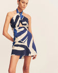 Edward Silk Halter Mini Dress