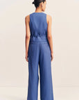 Asher Wide Leg Pant - Ocean Blue
