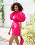 Beth Mini Dress in Hot Pink