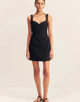 Kasbah Bustier Draped Mini Dress - Black