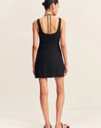 Kasbah Bustier Draped Mini Dress - Black