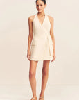 Irena Tailored Wrap Mini Dress - Rice