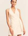 Irena Tailored Wrap Mini Dress - Rice