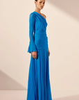 Amina Asymmetrical Maxi Dress - Aqua