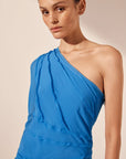 Amina Asymmetrical Maxi Dress - Aqua