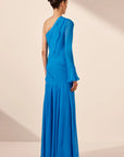 Amina Asymmetrical Maxi Dress - Aqua