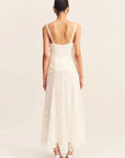 Luminous Lace Panelled Maxi Dress - Ivory