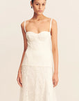 Luminous Lace Panelled Maxi Dress - Ivory