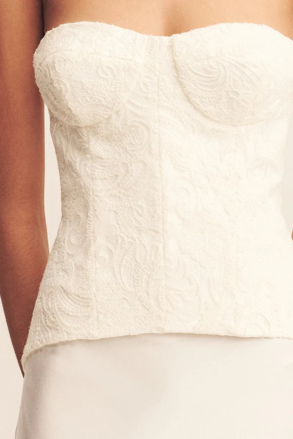 Luminous Lace Strapless Bustier - Ivory