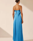 Ciel Silk Strapless Column Maxi Dress