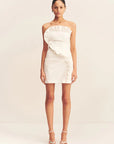 Campbell Ruffle Mini Dress - White