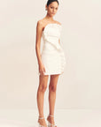 Campbell Ruffle Mini Dress - White