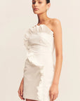 Campbell Ruffle Mini Dress - White