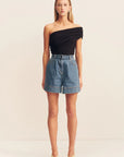 Beau One Shoulder Top - Black