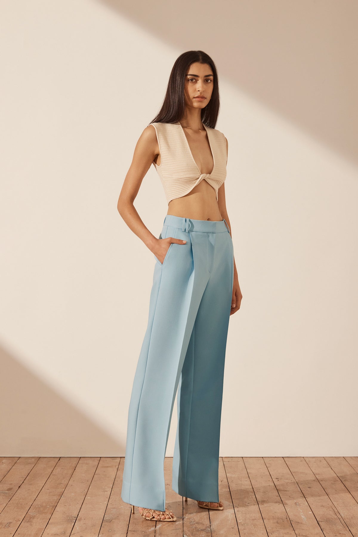 Irena Mid Rise Pant - Cool Blue