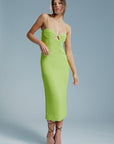 Vienna Midi Dress In Lime