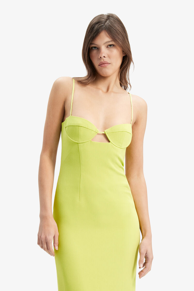 Vienna Midi Dress In Lime