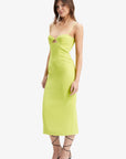 Vienna Midi Dress In Lime