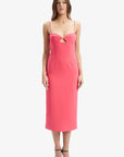 Vienna Midi Dress In Hot Pink