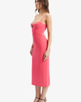 Vienna Midi Dress In Hot Pink