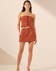 Irena Micro Mini Skirt - Brick Orange