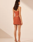 Irena Micro Mini Skirt - Brick Orange