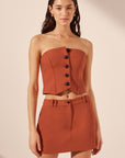 Irena Micro Mini Skirt - Brick Orange