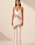Stratus Lace Panelled Maxi Dress - Ivory