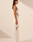 Stratus Lace Panelled Maxi Dress - Ivory