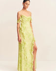 Miller Ruffle Cowl Maxi Dress