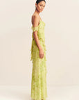 Miller Ruffle Cowl Maxi Dress