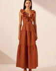 Celeste Layered Maxi Dress - Rust
