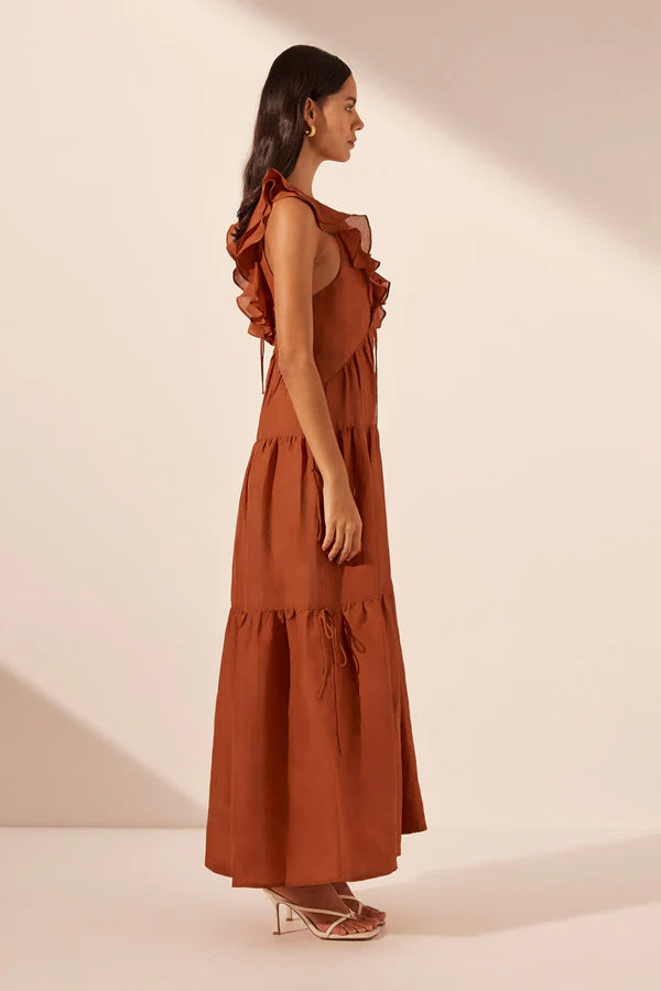 Celeste Layered Maxi Dress - Rust