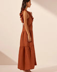 Celeste Layered Maxi Dress - Rust