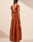 Celeste Layered Maxi Dress - Rust
