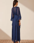 Isola Round Neck Balloon Sleeve Maxi Dress