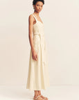 Kasbah Bustier Gathered Midi Dress - Bone