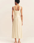 Kasbah Bustier Gathered Midi Dress - Bone
