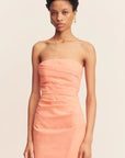 Lani Strapless Draped Maxi Dress - Peach