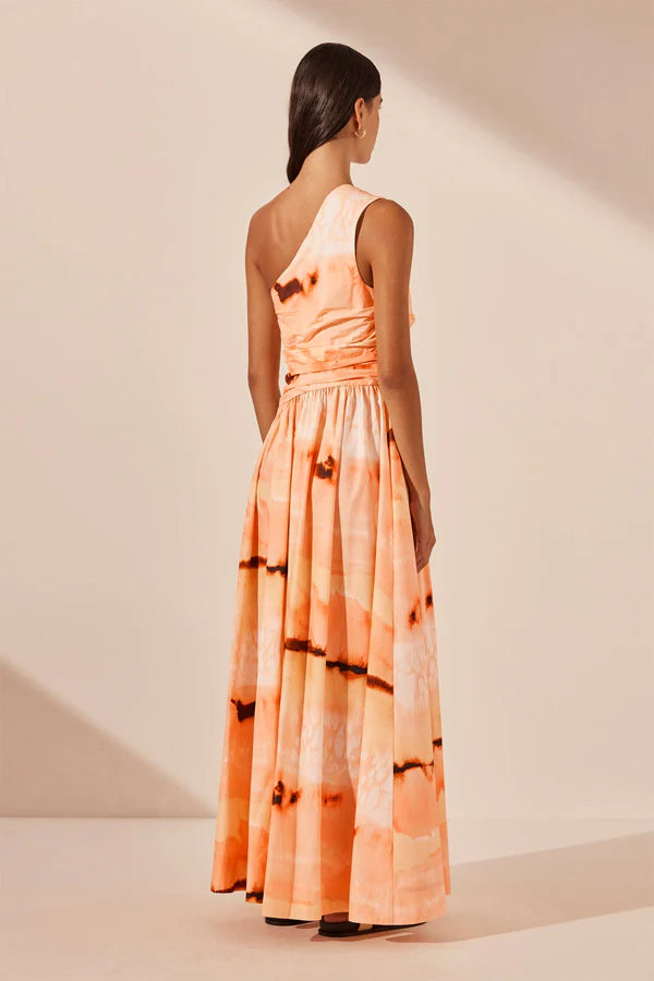 Larissa Asymmetrical Gathered Maxi Dress