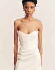 Oakley Strapless Draped Mini Dress - Ivory