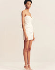 Oakley Strapless Draped Mini Dress - Ivory