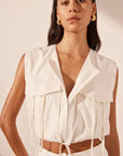 Kasbah Utility Cropped Top - Rice